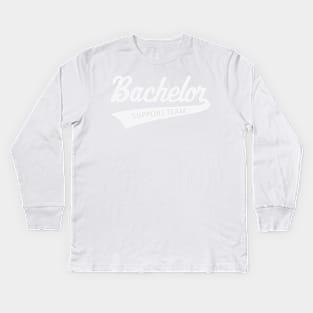 Bachelor Support Team (Stag Party / Lettering / White) Kids Long Sleeve T-Shirt